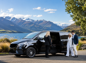 Luxury chauffeur service in Christchurch, New Zealand with private executive van for hourly tours and transfers.